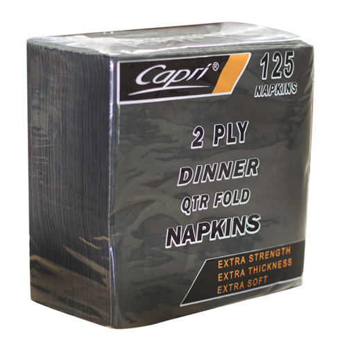 Capri black dinner napkins