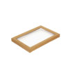 Envirochoice Kraft Lid with PET window to suit catering tray 2, 14" x 10" 100 per ctn
